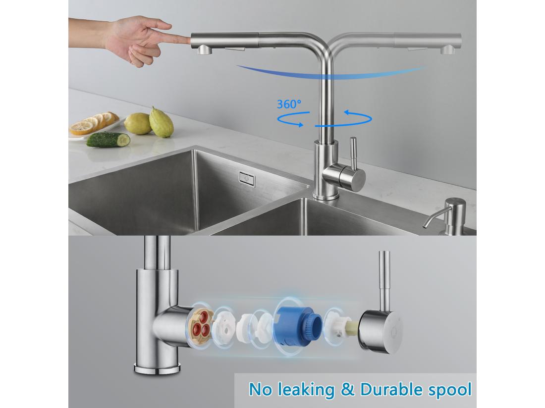 Vente Unique Cecipa Max Mitigeur Cuisine Avec Douchette Extractible Robinet Cuisine Avec 2 Jets Aux Choix Robinetterie En Acier Brossé Haute Qualité EU Modèle