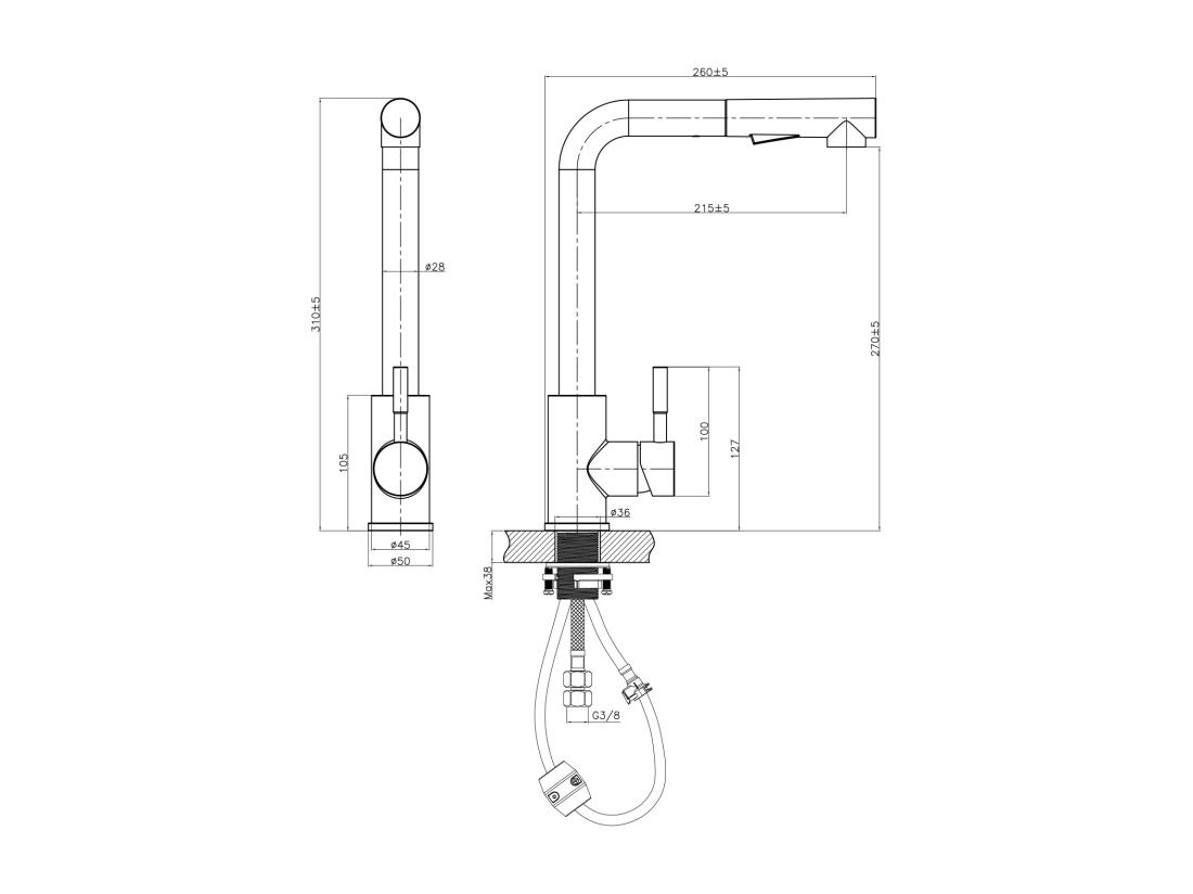Vente Unique Cecipa Max Mitigeur Cuisine Avec Douchette Extractible Robinet Cuisine Avec 2 Jets Aux Choix Robinetterie En Acier Brossé Haute Qualité EU Modèle