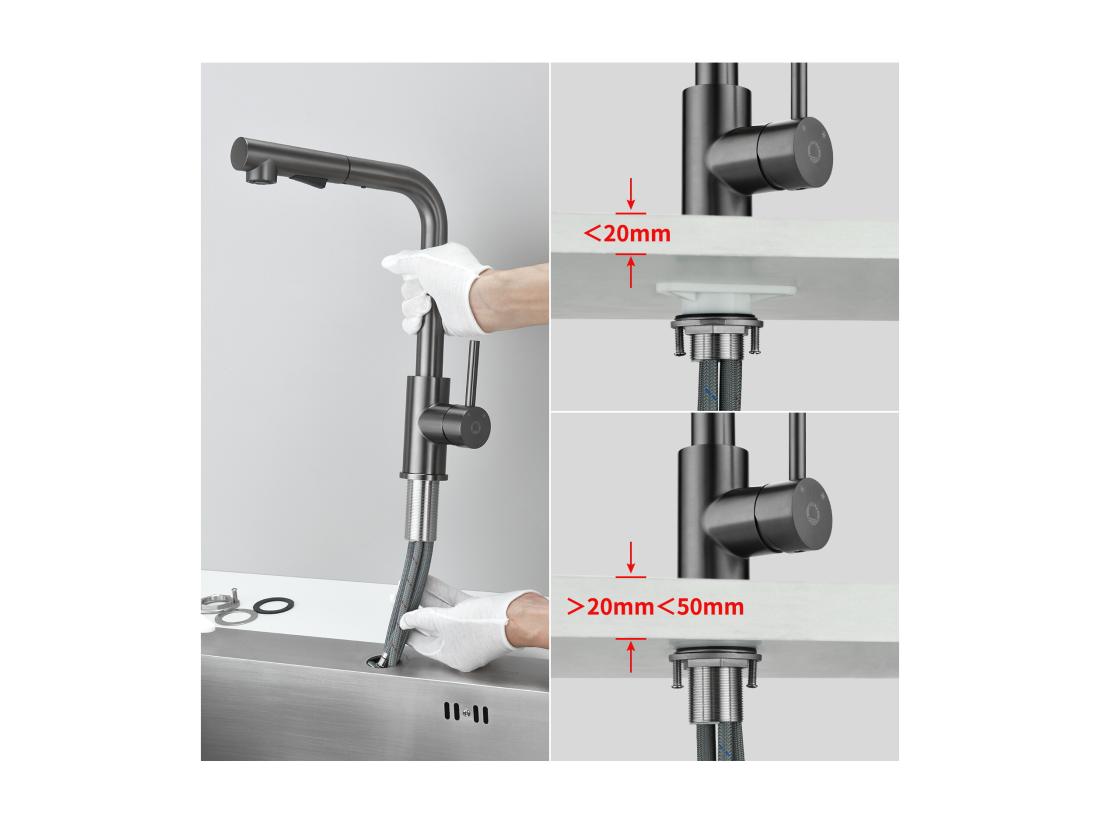 Vente Unique Cecipa Max Mitigeur Cuisine Avec Douchette Extractible Robinet Cuisine Avec 2 Types De Jets Mitigeur Évier En Acier Inoxydable Gris Noir EU Modèle