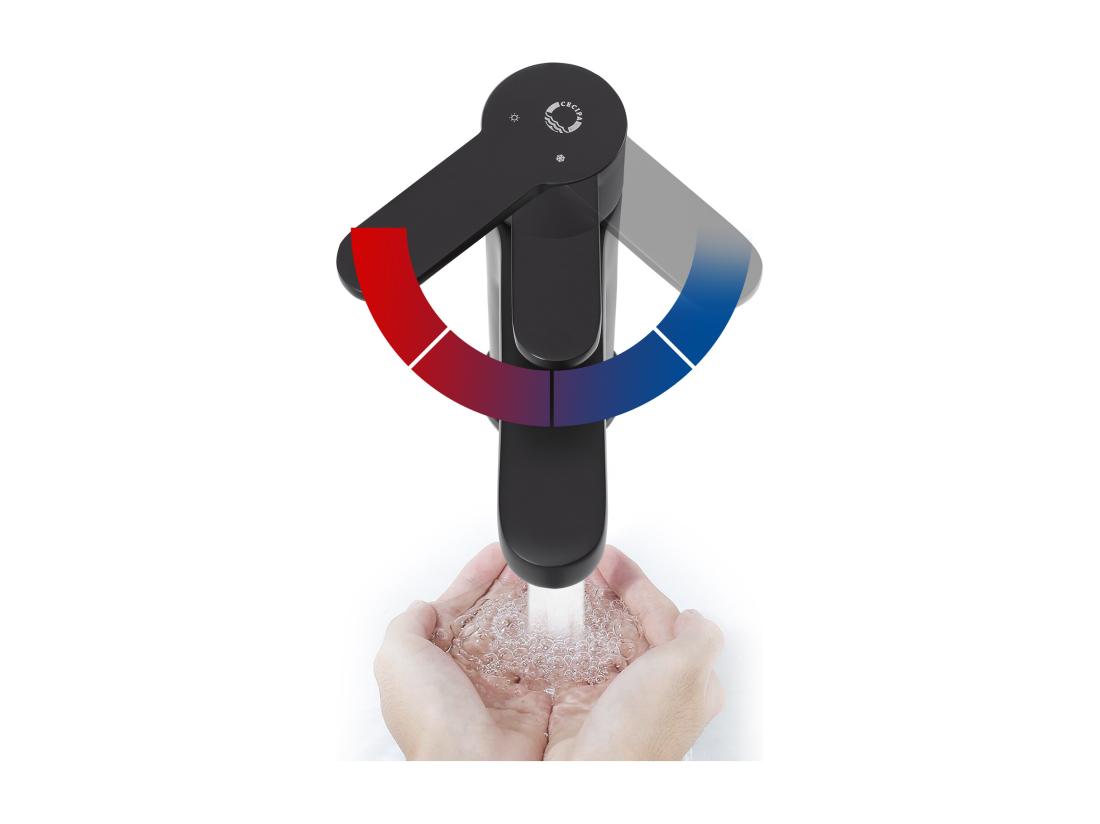 Vente Unique Cecipa Max Mitigeur De Lavabo Robinet Salle De Bain à Tirette Mitigeur Lavabo Vasque Noir EU Modèle