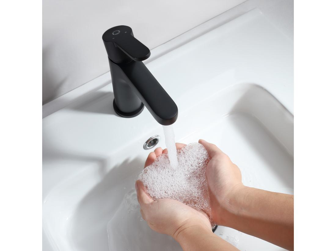 Vente Unique Cecipa Max Mitigeur De Lavabo Robinet Salle De Bain à Tirette Mitigeur Lavabo Vasque Noir EU Modèle