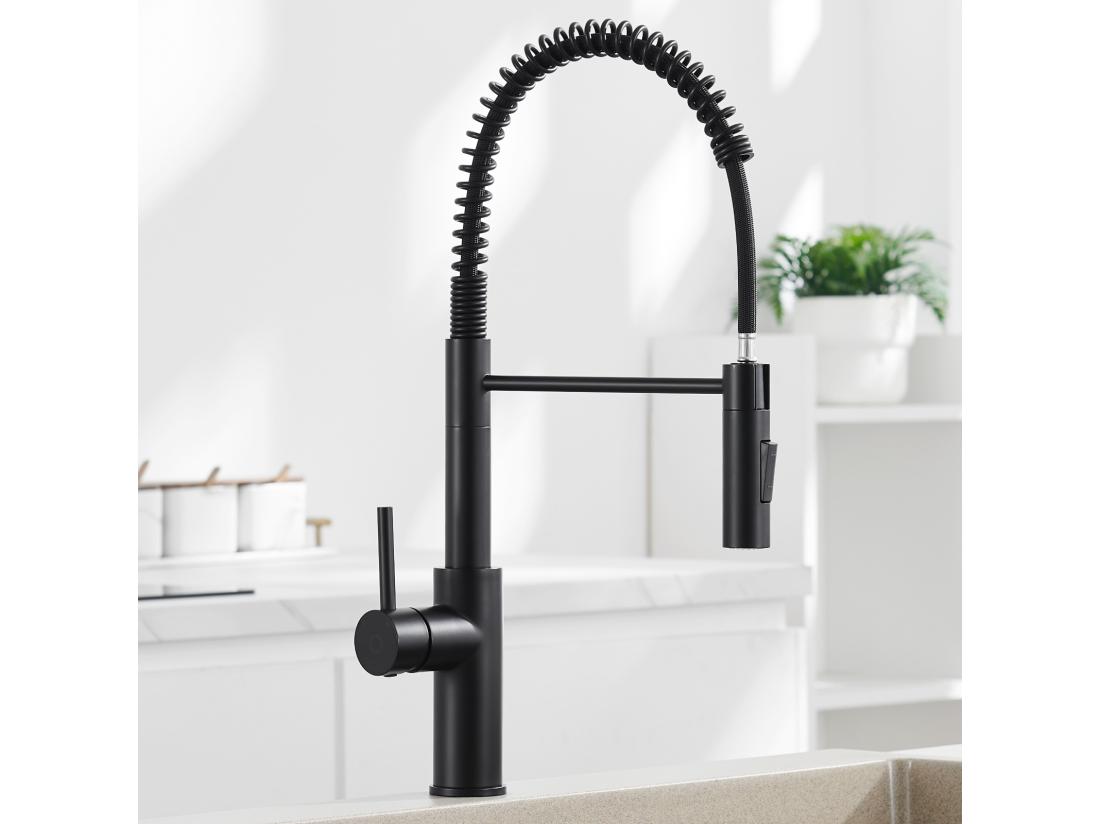 Vente Unique Cecipa Max Noir Mitigeur De Cuisine à Ressort Avec Douchette Extensible Robinet De Evier Rotatif à 360° Mitigeur Ressort Avec 2 Fonctions EU Modèle