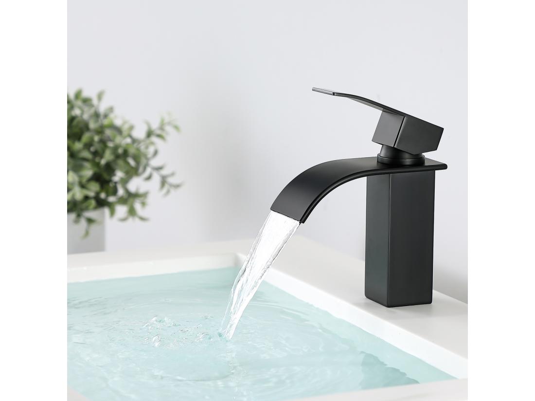 Vente Unique Cecipa Max NOIR Robinet De Lavabo En Cascade Mitigeur En Laiton Pour Salle De Bain Design Moderne EU Modèle