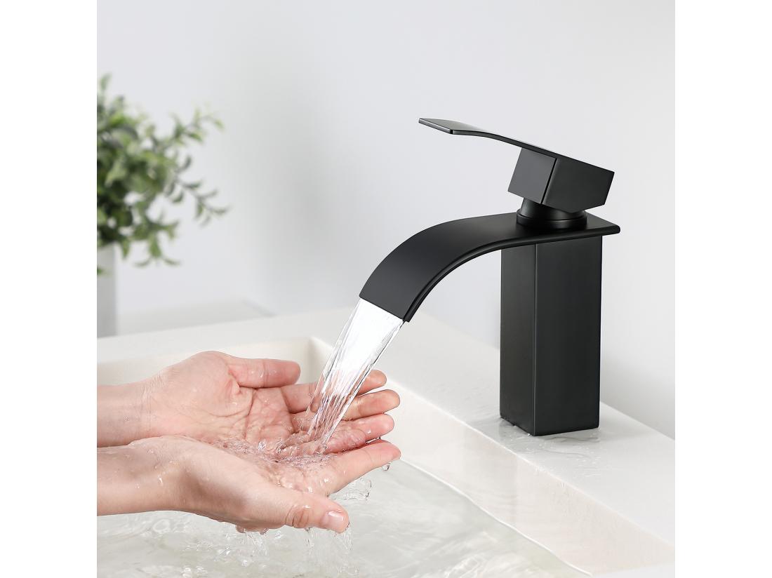 Vente Unique Cecipa Max NOIR Robinet De Lavabo En Cascade Mitigeur En Laiton Pour Salle De Bain Design Moderne EU Modèle