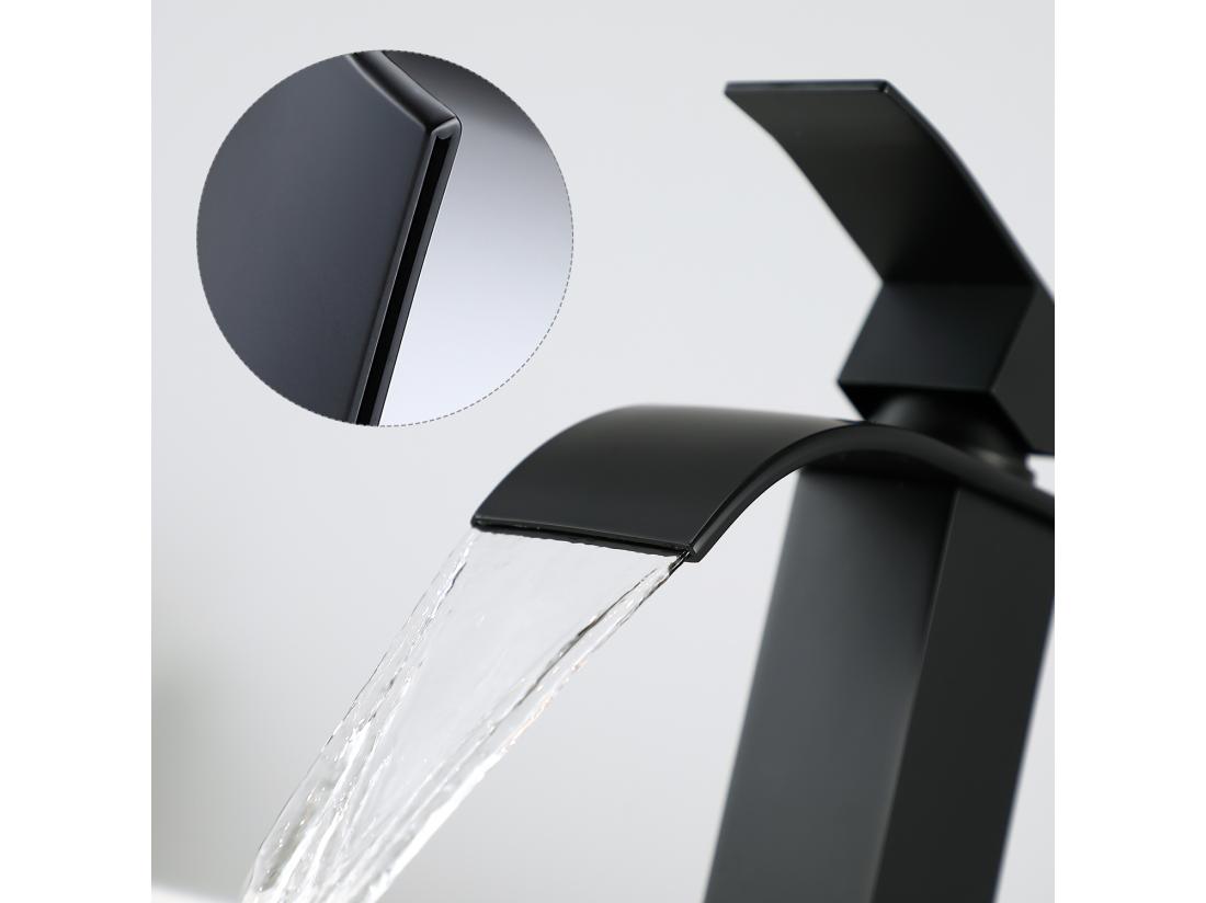 Vente Unique Cecipa Max NOIR Robinet De Lavabo En Cascade Mitigeur En Laiton Pour Salle De Bain Design Moderne EU Modèle
