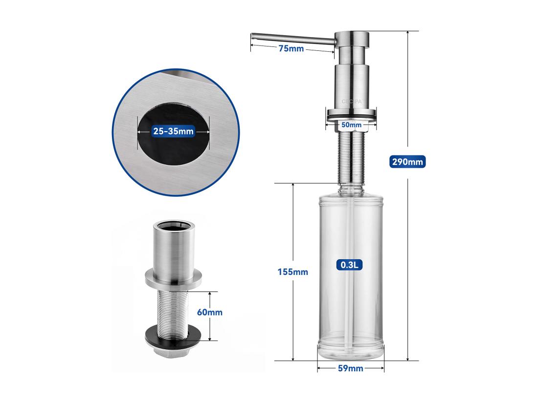 Vente Unique Cecipa Max Robinet De Cuisine Rabattable 2 Jets Aux Choix Mitigeur Evier Repliable Devant Fenêtre + Distributeur De Savon De Cuisine Brossée