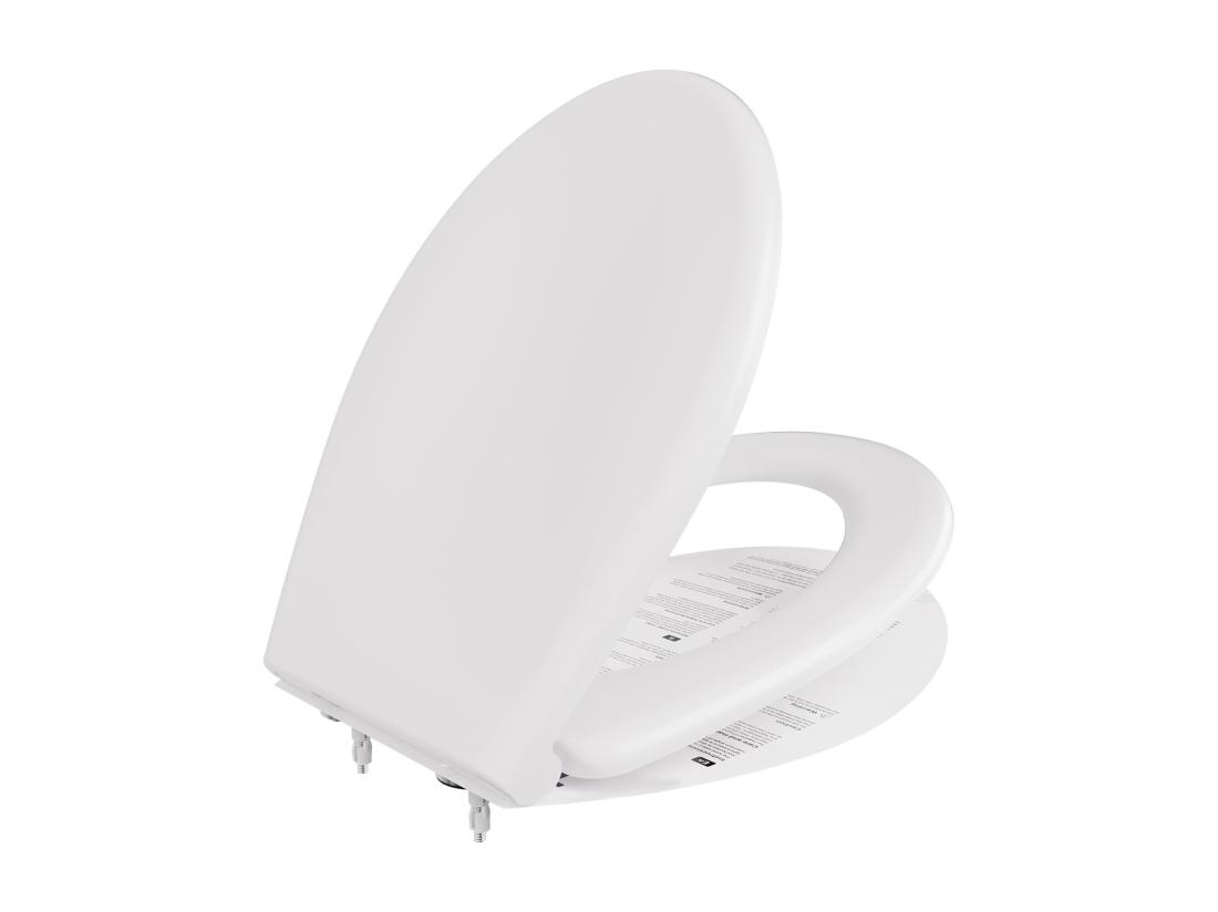 Vente Unique CECIPA MAX Siège De Toilette En Forme De O - Abattant WC Frein De Chute - Couvercle De Toilette Pour Salle De Bain Siège De Toilette - Blanc