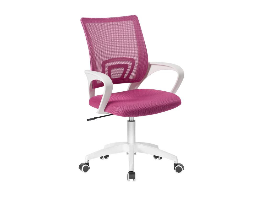 vente unique Chaise bureau pivotante hauteur réglable accoudoir renfort lombaire roulettes FLAG-E (Rose blanc)