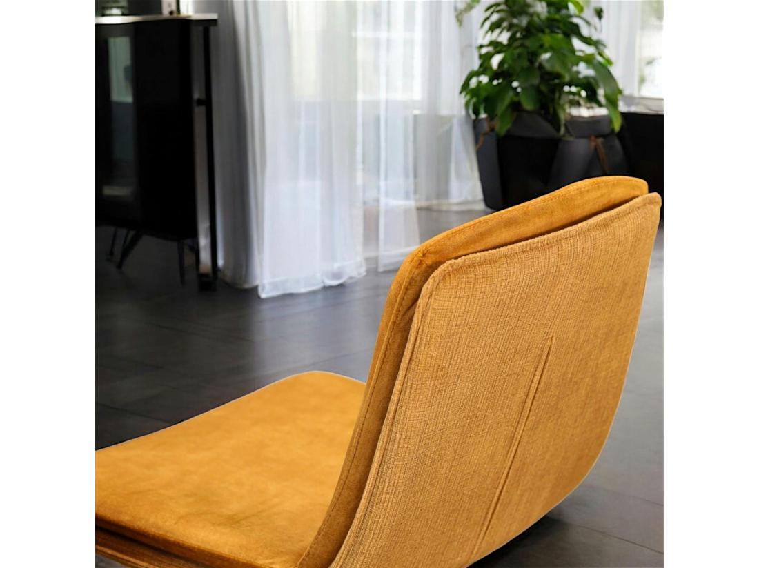 Vente Unique Chaise De Bar En Velours Doré à Double Coussinage (lot De 2) OKA
