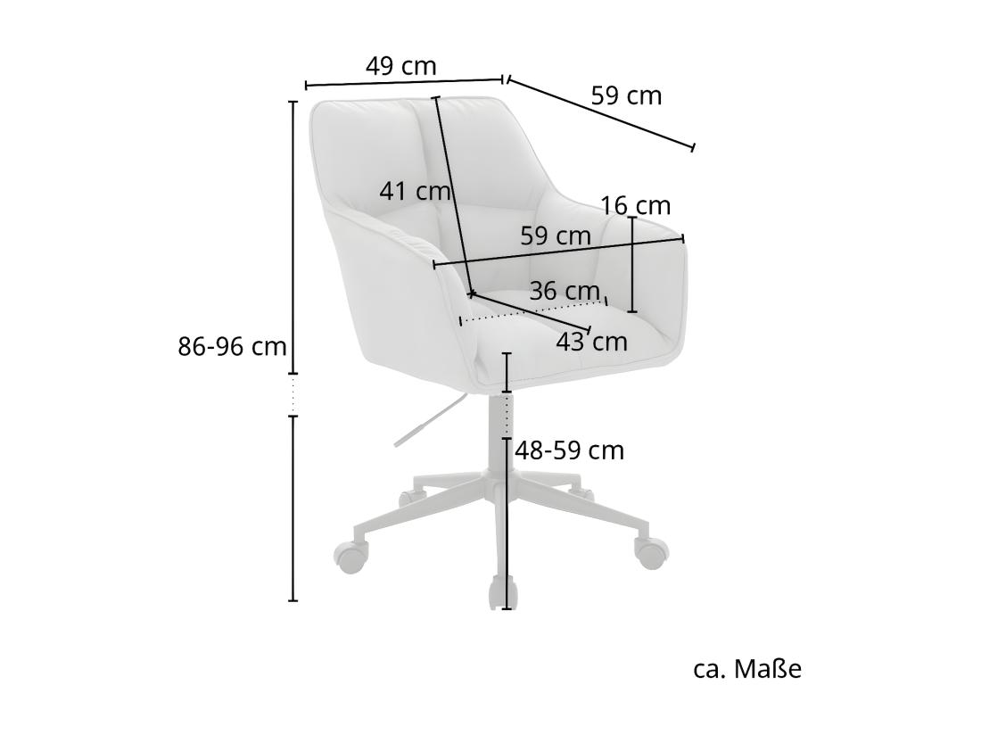 Vente Unique Chaise De Bureau Avec Accoudoirs Réglable En Hauteur