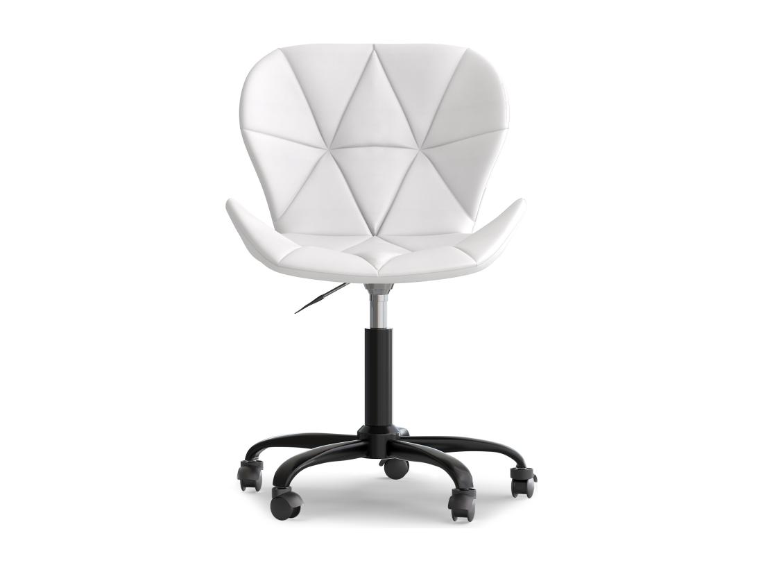 Vente Unique Chaise De Bureau Avec Roulettes - Chaise Pivotante De Bureau - Revêtement En Similicuir - Structure Noire Wito Blanc