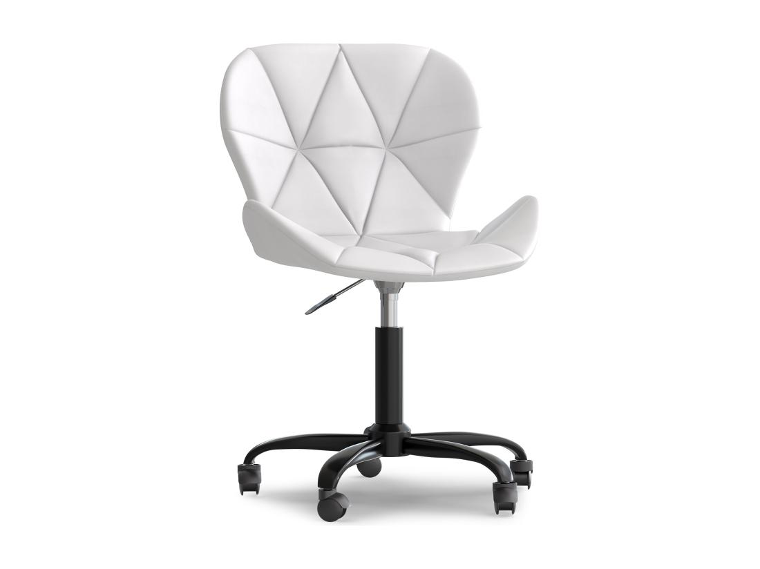 Vente Unique Chaise De Bureau Avec Roulettes - Chaise Pivotante De Bureau - Revêtement En Similicuir - Structure Noire Wito Blanc