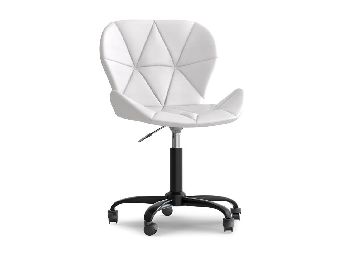 vente unique Chaise de bureau avec roulettes - Chaise pivotante de bureau - Revêtement en similicuir - Structure noire Wito Blanc