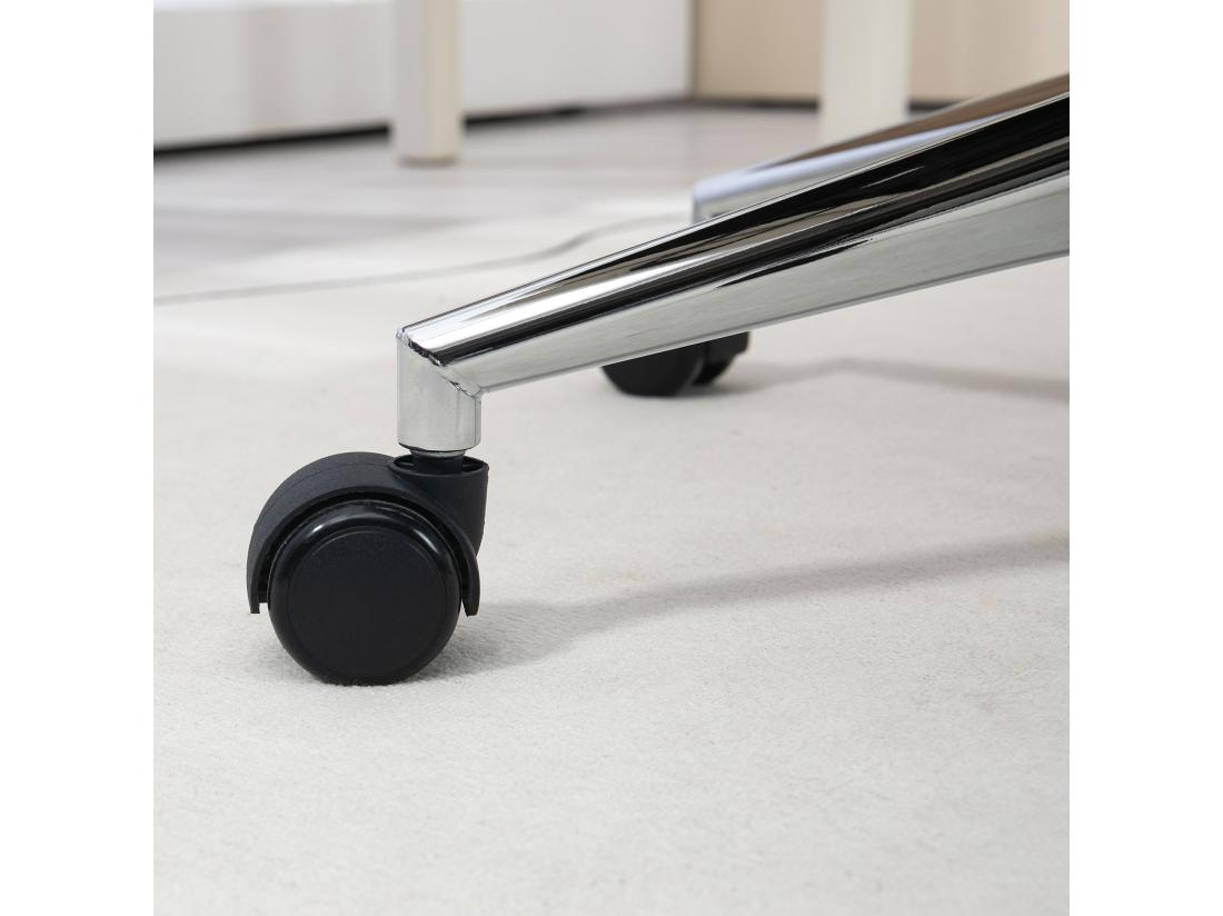 Vente Unique Chaise De Bureau Design Ergonomique Réglable Pivotante Piètement Chromé Aspect Lin écru