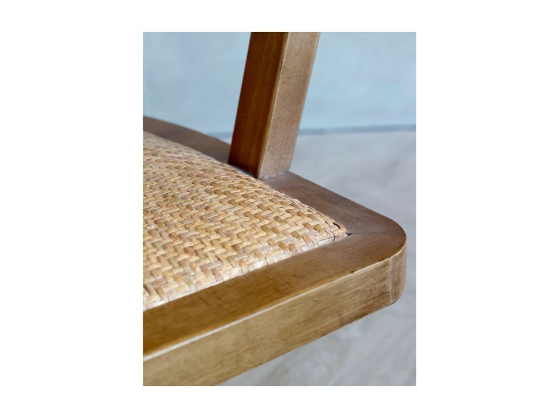 Vente Unique Chaise De Bureau En Bois De Bouleau Et Rotin 60 X 60 X 80 Cm