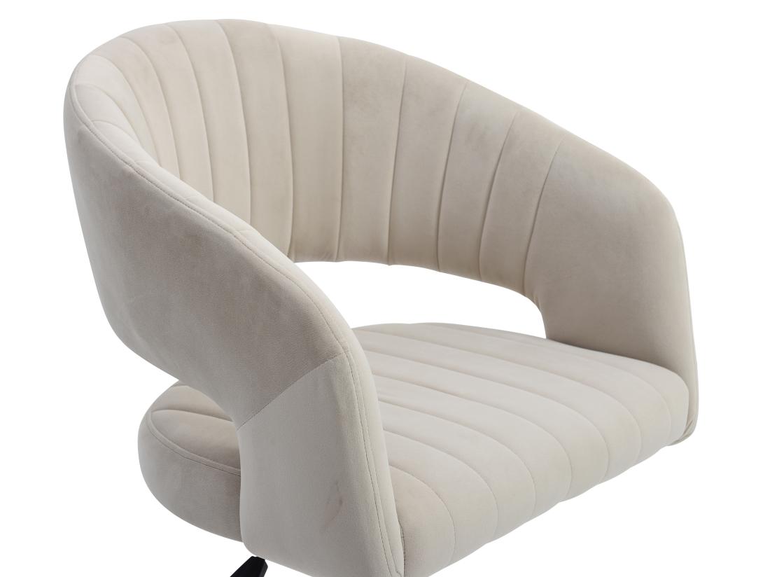 Vente Unique Chaise De Bureau En Velours - Beige Et Doré - Hauteur Réglable - TIRIESI De Pascal Morabito
