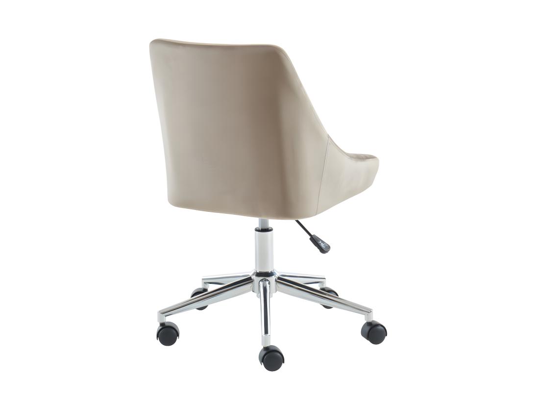 Vente Unique Chaise De Bureau MASURIE - Velours - Beige - Hauteur Ajustable
