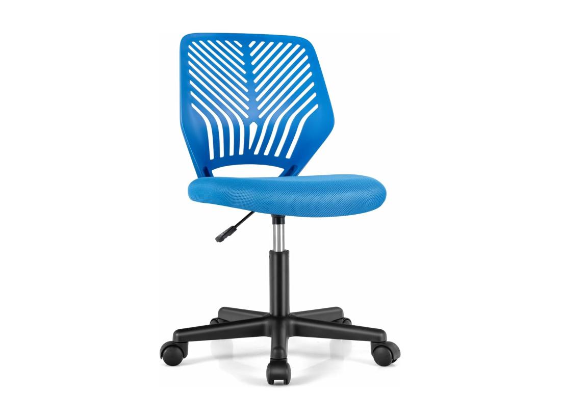 Vente Unique Chaise De Bureau Pivotante Enfants Avec Hauteur Réglable 77-89cm Siège à Roulettes Avec Dossier Ergonomique & Base à 5 Étoiles Charge 150kg (Bleu)