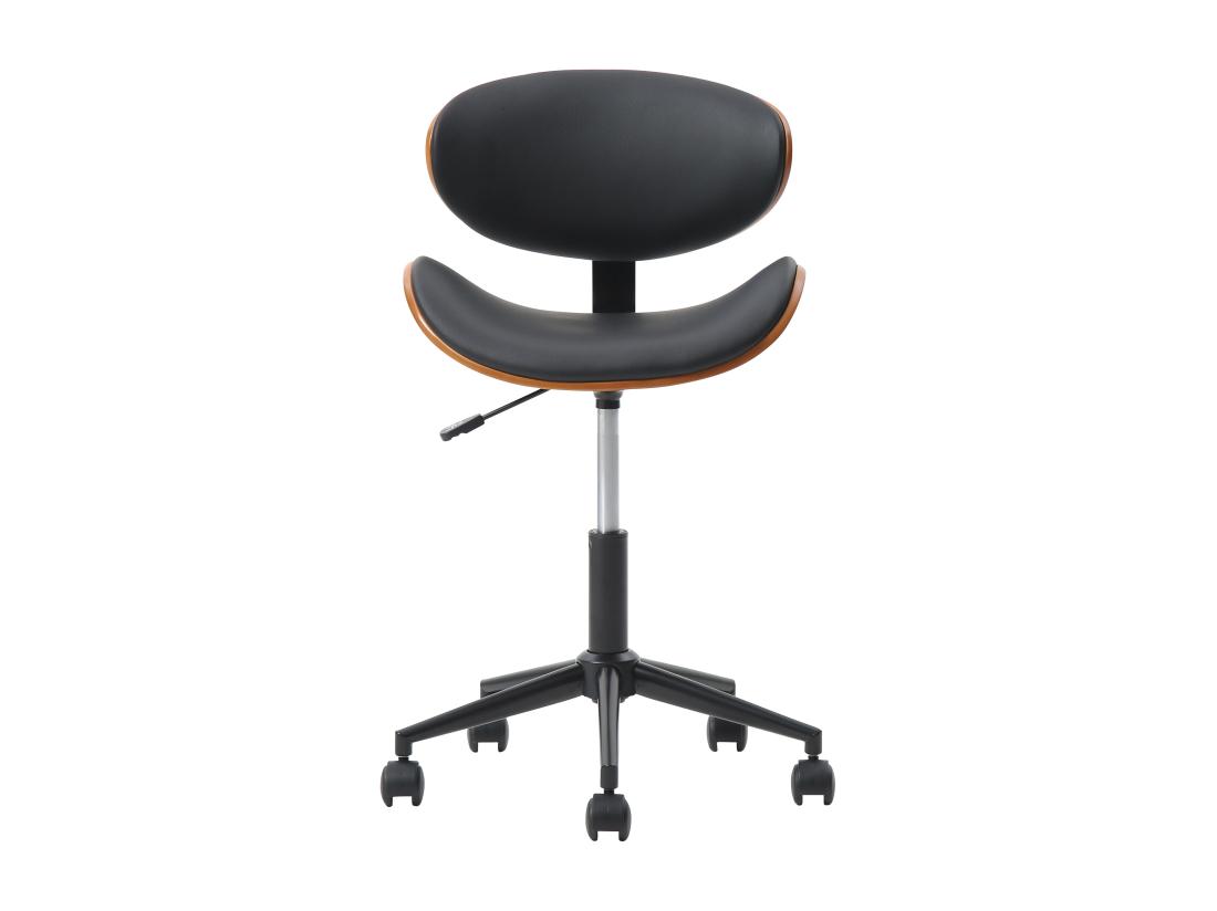 Vente Unique Chaise De Bureau - Simili - Noir Et Naturel - Hauteur Ajustable - MONTENEGRO