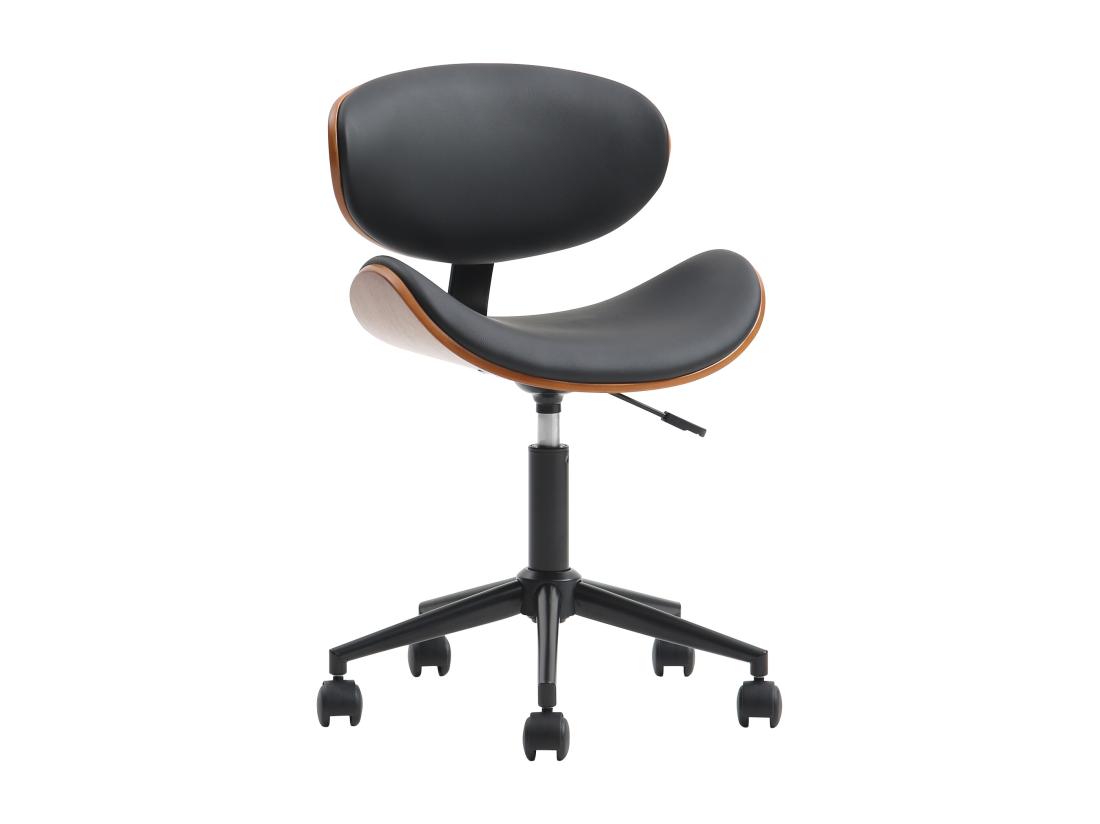 Vente Unique Chaise De Bureau - Simili - Noir Et Naturel - Hauteur Ajustable - MONTENEGRO