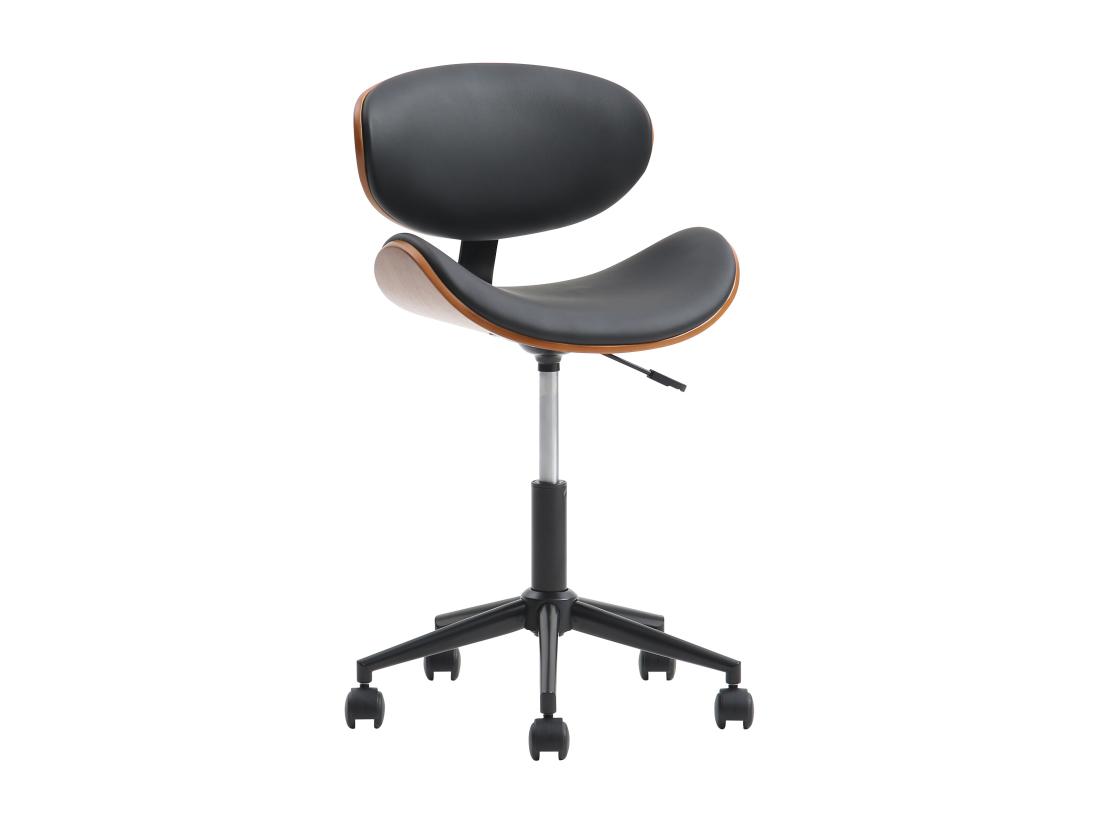 Vente Unique Chaise De Bureau - Simili - Noir Et Naturel - Hauteur Ajustable - MONTENEGRO