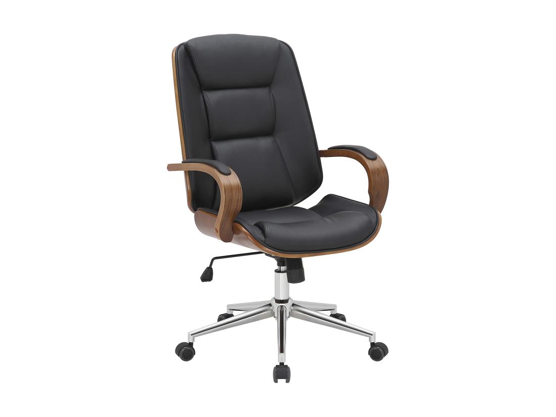 Vente Unique Chaise De Bureau - Similicuir & Antique Clair - Noyer / Noir - Yankton
