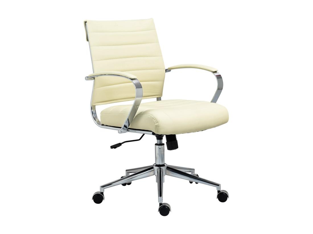 vente unique Chaise de bureau - Similicuir - Crème - Oakland