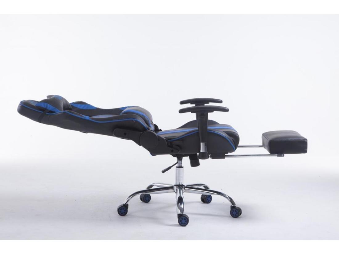 Vente Unique Chaise De Bureau - Similicuir - Noir / Bleu - Limit