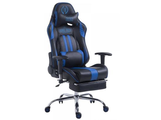 vente unique Chaise de bureau - Similicuir - Noir / Bleu - Limit