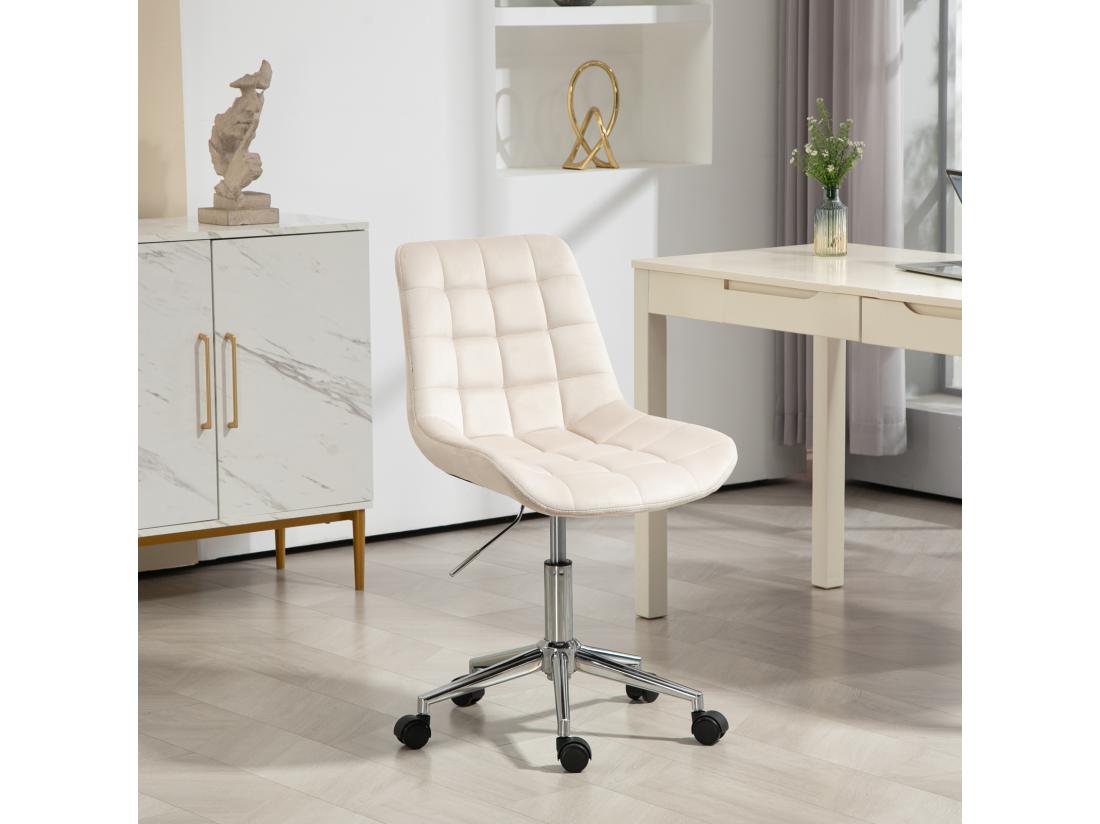 Vente Unique Chaise De Bureau SVITA MICKY Pour Enfants Chaise De Bureau Réglable En Hauteur Chaise Pivotante Créme