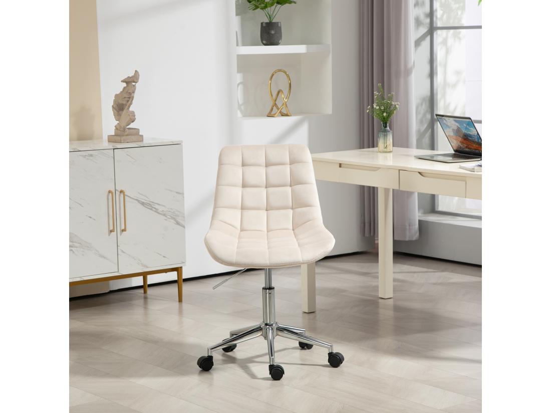Vente Unique Chaise De Bureau SVITA MICKY Pour Enfants Chaise De Bureau Réglable En Hauteur Chaise Pivotante Créme