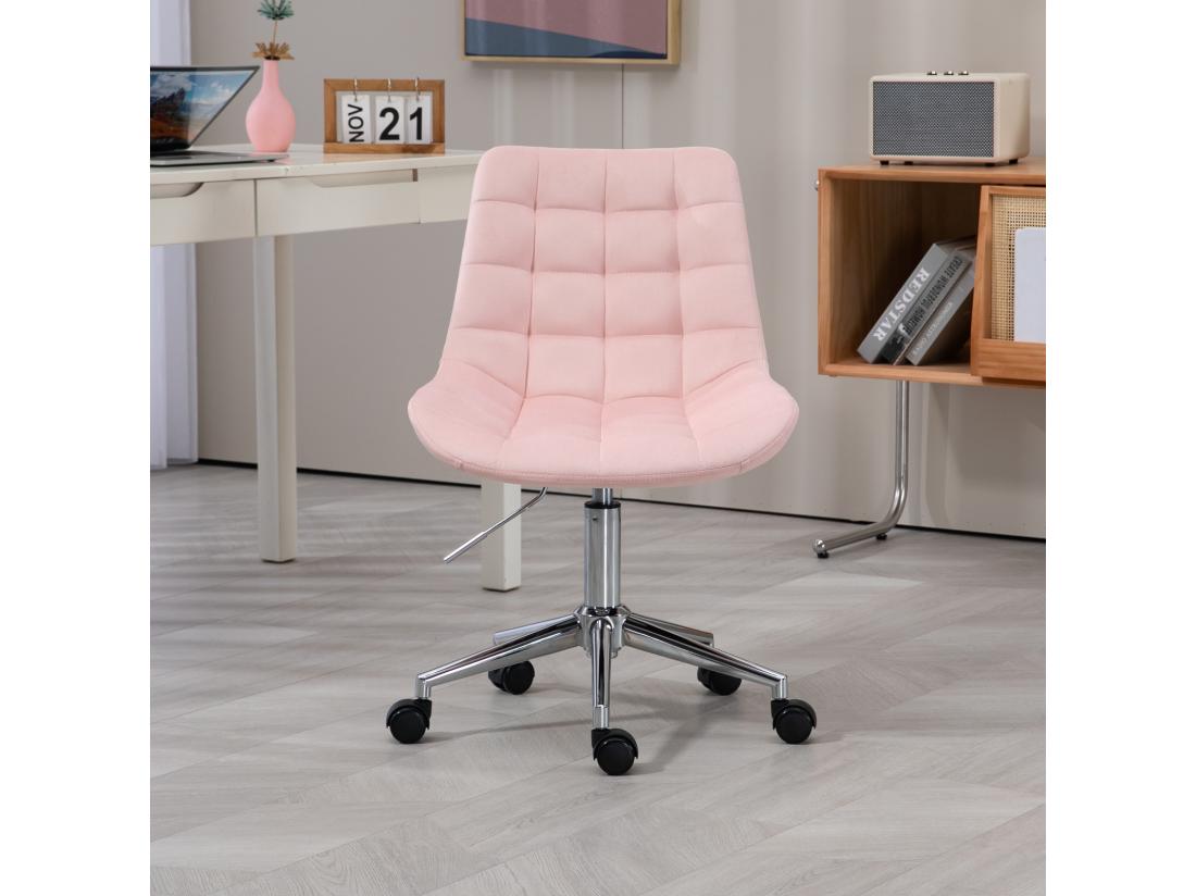 Vente Unique Chaise De Bureau SVITA MICKY Pour Enfants Chaise De Bureau Réglable En Hauteur Chaise Pivotante Rose