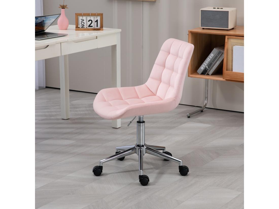Vente Unique Chaise De Bureau SVITA MICKY Pour Enfants Chaise De Bureau Réglable En Hauteur Chaise Pivotante Rose