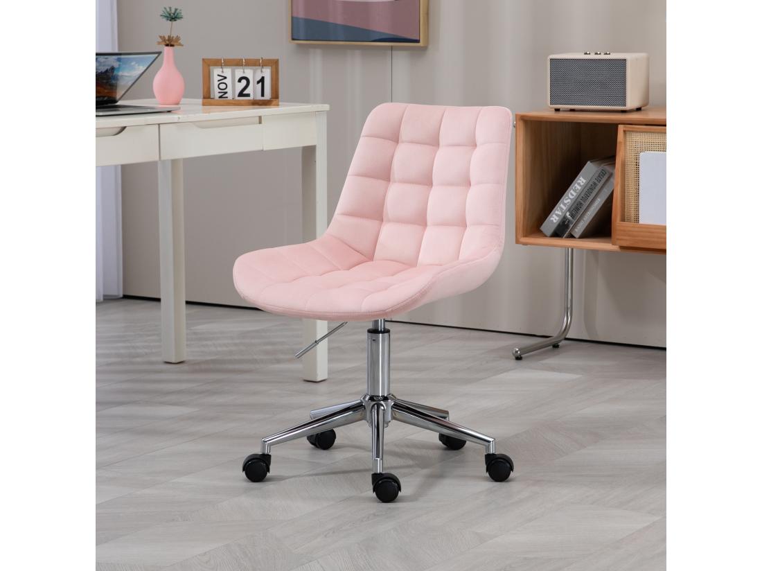 Vente Unique Chaise De Bureau SVITA MICKY Pour Enfants Chaise De Bureau Réglable En Hauteur Chaise Pivotante Rose