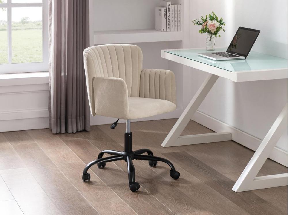 vente unique Chaise de bureau - Tissu - Beige - Hauteur réglable - TOARA