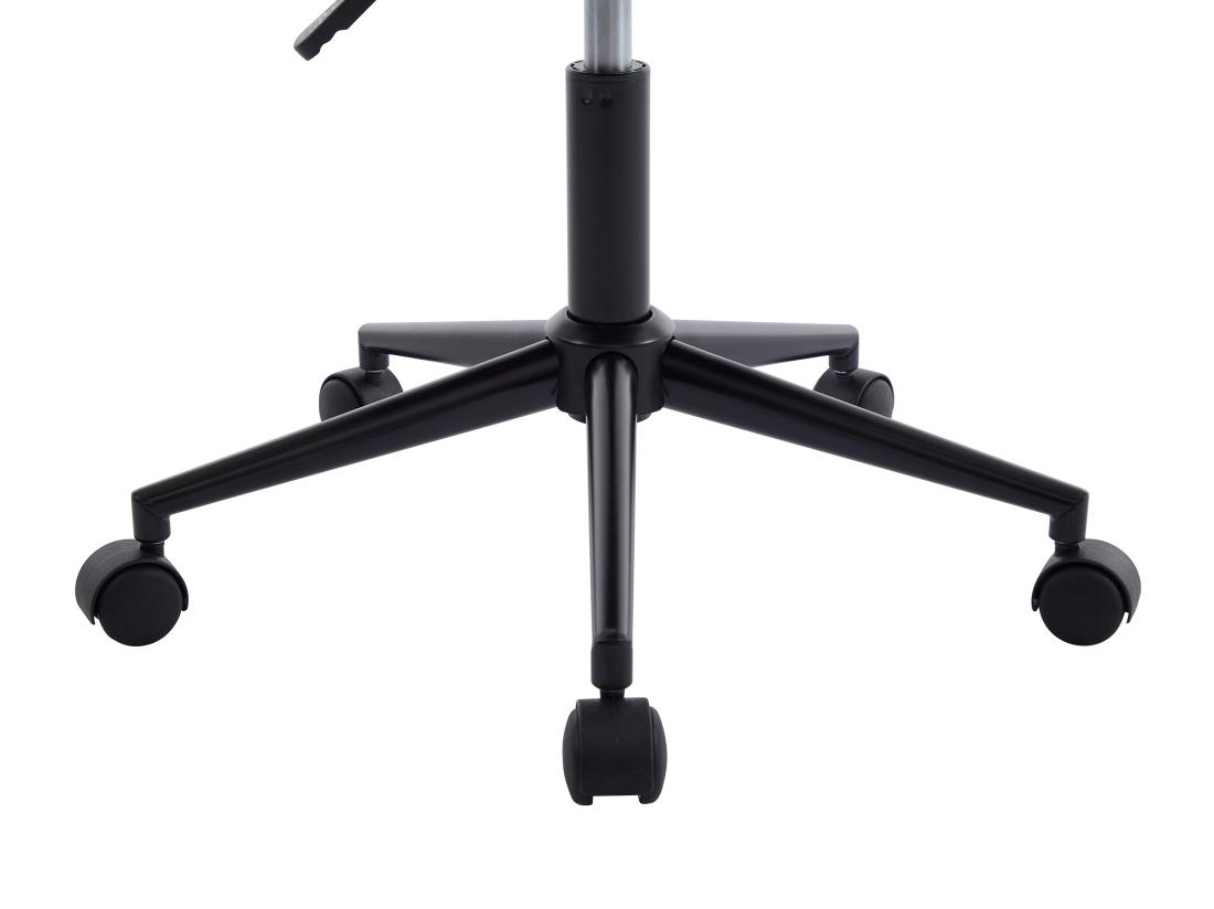 Vente Unique Chaise De Bureau - Tissu Bouclette Et Métal - Blanc Et Noir - Hauteur Ajustable - JELSA