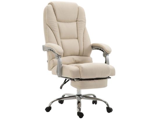 Vente Unique Chaise De Bureau - Tissu & Métal Chromé - Crème - Pacific