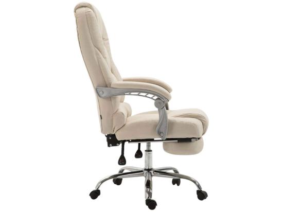 vente unique Chaise de bureau - Tissu & Métal chromé - Crème - Pacific