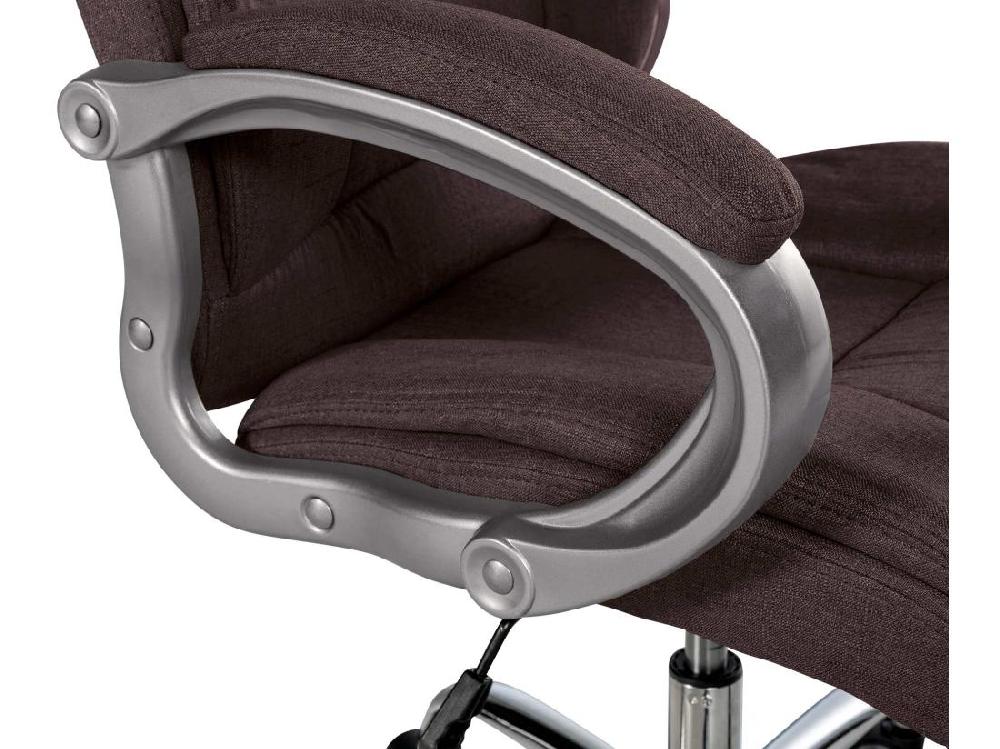 Vente Unique Chaise De Bureau - Tissu & Métal Chromé - Marron - XL Apoll