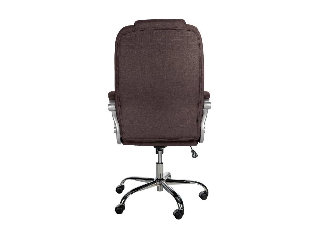 Vente Unique Chaise De Bureau - Tissu & Métal Chromé - Marron - XL Apoll