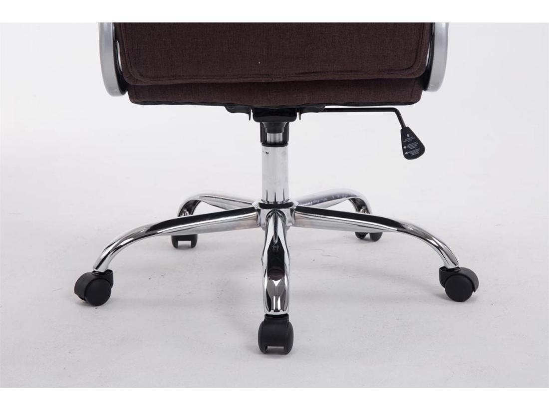 Vente Unique Chaise De Bureau - Tissu & Métal Chromé - Marron - XL Apoll