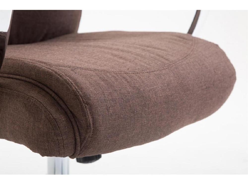 Vente Unique Chaise De Bureau - Tissu & Métal Chromé - Marron - XL Vaud
