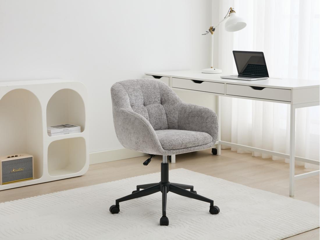 vente unique Chaise de bureau - Tissu texturé - Gris - Hauteur réglable - LASSANDRA de Pascal Morabito