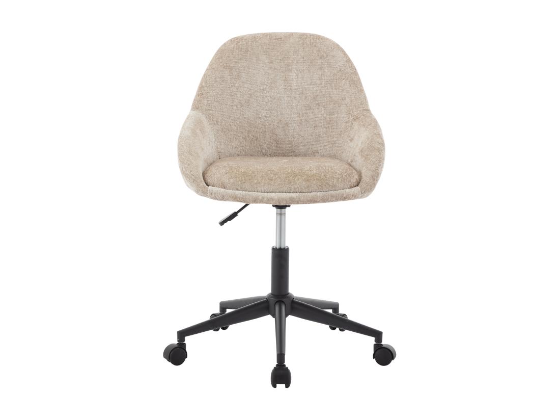 Vente Unique Chaise De Bureau - Velours - Beige - Hauteur Réglable - NAODY