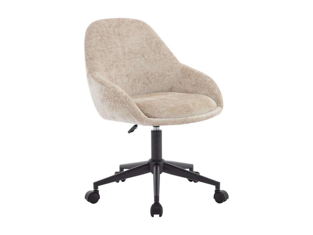 Vente Unique Chaise De Bureau - Velours - Beige - Hauteur Réglable - NAODY