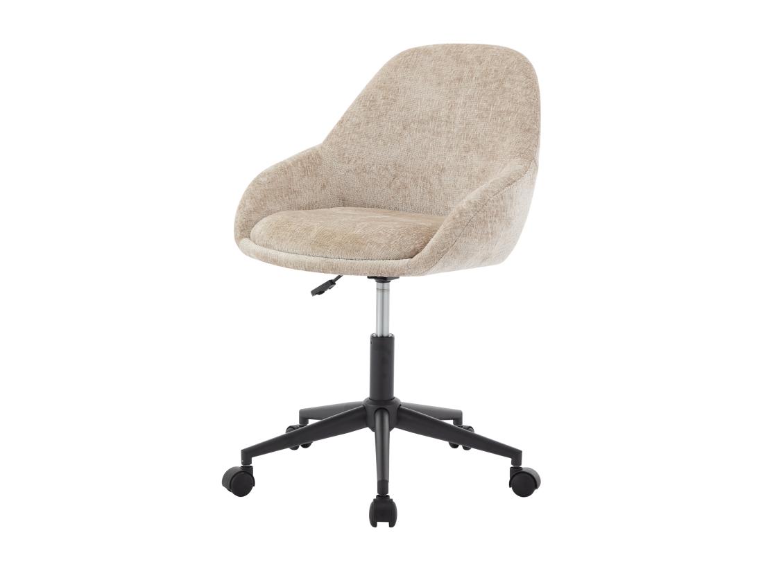 Vente Unique Chaise De Bureau - Velours - Beige - Hauteur Réglable - NAODY
