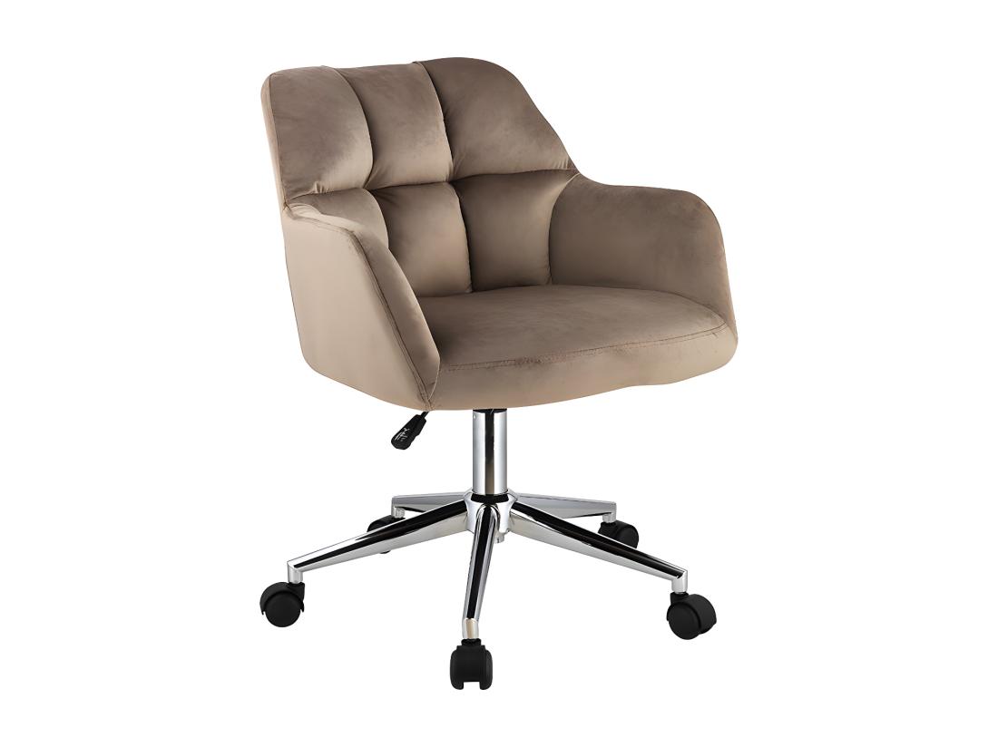 Vente Unique Chaise De Bureau - Velours - Beige - Hauteur Réglable - PEGA De Pascal Morabito