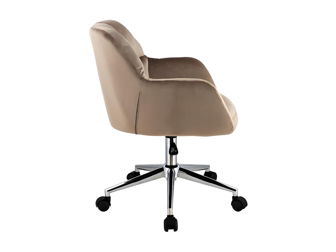 Vente Unique Chaise De Bureau - Velours - Beige - Hauteur Réglable - PEGA De Pascal Morabito