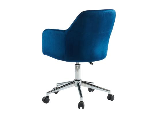 Vente Unique Chaise De Bureau - Velours - Bleu Et Argenté - Hauteur Réglable - ELEANA