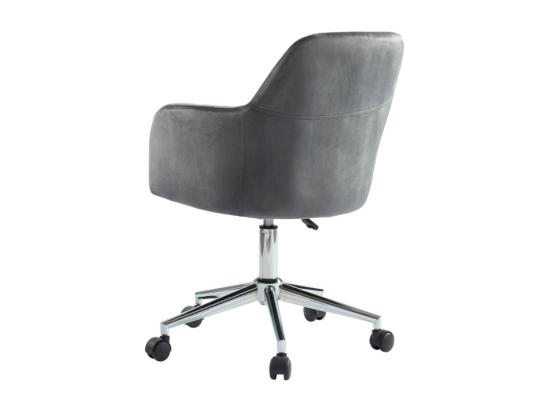 Vente Unique Chaise De Bureau - Velours - Gris Et Argenté - Hauteur Réglable - ELEANA